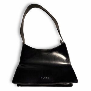 Vintage Y2K Guess Black Patent Leather Purse Shoulder Bag